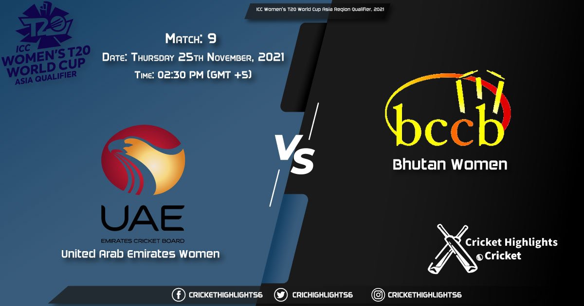 UAE-W vs BH-U, Live Scorecard, Match 9, November 25, 2021, Live Cricket Score, ICC Women's T20 World Cup Asia Region Qualifier, 2021