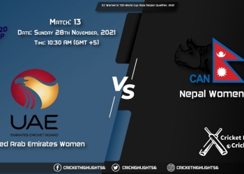 UAE_W vs NP-W, Live Scorecard, Match 13, November 28, 2021, Live Cricket Score, ICC Women's T20 World Cup Asia Region Qualifier, 2021