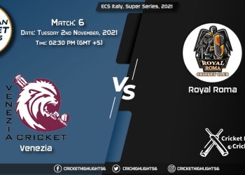 VEN vs ROR Live Score Match 6, Playing 11 Live Match Today, November 2, 2021, ECS Italy, Super Series, 2021