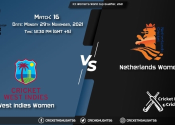 WI-W vs ND-W, Live Scorecard, Match 16, November 29, 2021, Live Cricket Score, ICC Women's World Cup Qualifier, 2021