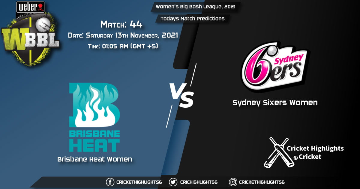 Women's Big Bash League, 2021, Match 44 BH-W vs SS-W, Playing 11 & Today's Match Predictions