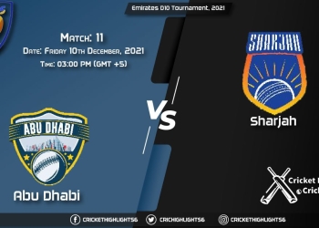 ABD vs SHA, Live Scorecard, Match 11, December 10, 2021, Live Cricket Score, Emirates D10 Tournament, 2021
