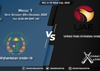 AF-U19 vs UAE-U19, Live Scorecard, Match 7, December 25, 2021, Live Cricket Score, ACC U-19 Asia Cup, 2021