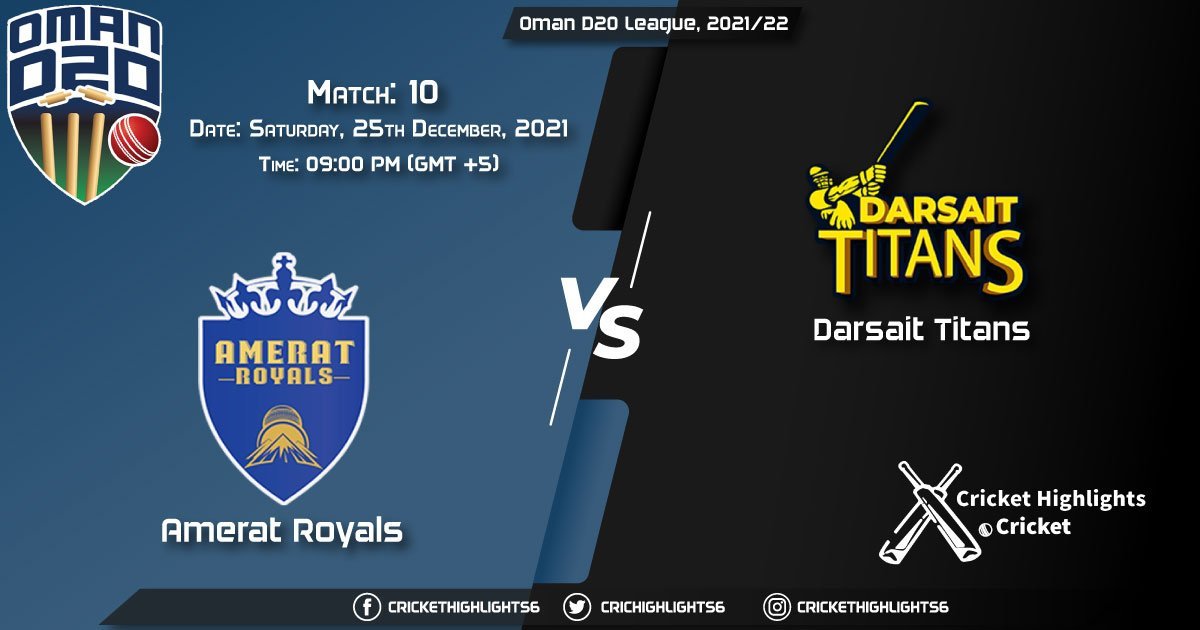 AMR vs DAT, Live Scorecard, Match 10, December 25, 2021, Live Cricket Score, Oman D20 League, 202122
