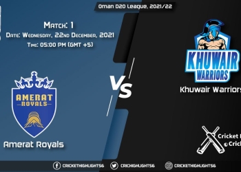 AMR vs KHW, Live Scorecard, Match 1, December 22, 2021, Live Cricket Score, Oman D20 League, 202122