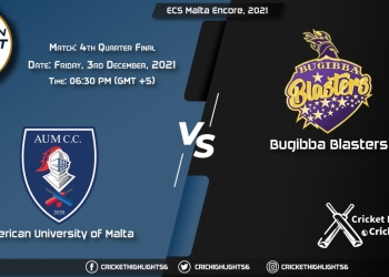 AUM vs BBL, Live Score Match 4th Quarter Final Playing 11 Live Match Today, December 3, 2021, ECS Malta Encore, 2021