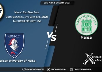 AUM vs MAR, Live Scorecard, Match 2nd Semi-Final, December 4, 2021, Live Cricket Score, ECS Malta Encore, 2021