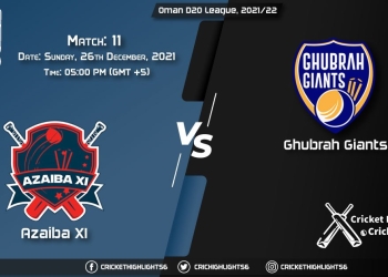AZA vs GGI, Live Scorecard, Match 11, December 26, 2021, Live Cricket Score, Oman D20 League, 202122