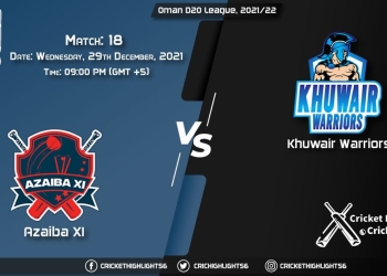 AZA vs KHW, Live Scorecard, Match 18, December 29, 2021, Live Cricket Score, Oman D20 League, 202122
