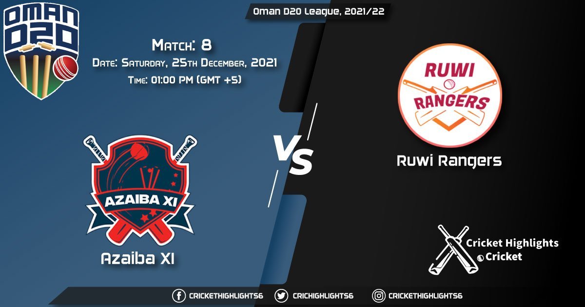 AZA vs RUR, Live Scorecard, Match 8, December 24, 2021, Live Cricket Score, Oman D20 League, 202122