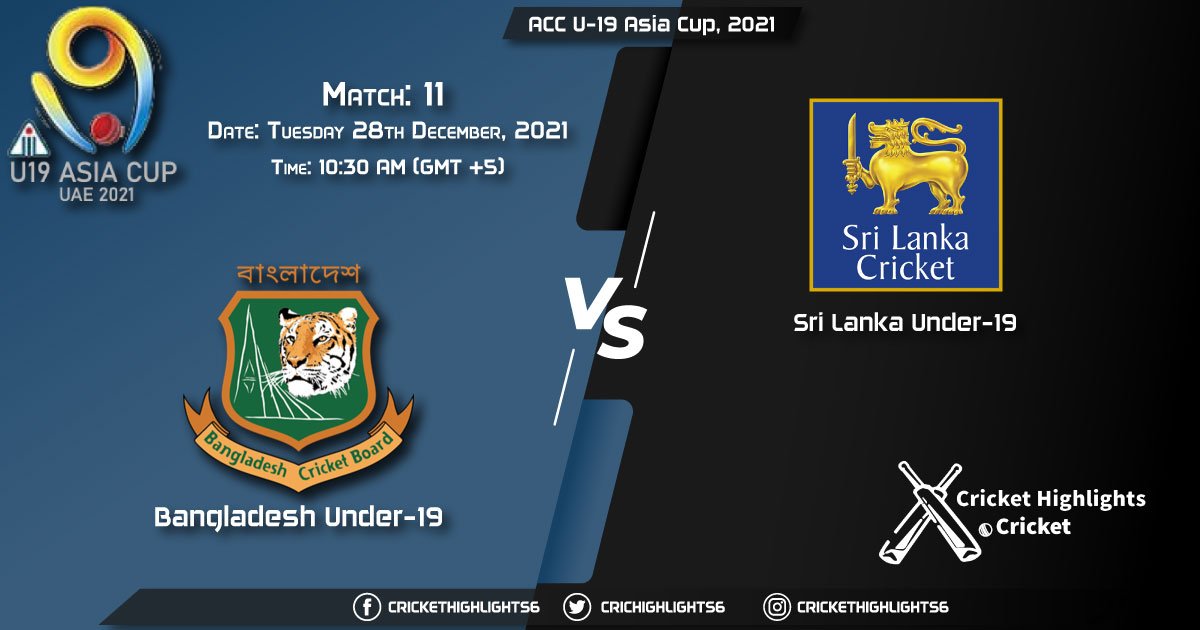 BD-U19 vs SL-U19, Live Scorecard, Match 11, December 27, 2021, Live Cricket Score, ACC U-19 Asia Cup, 2021