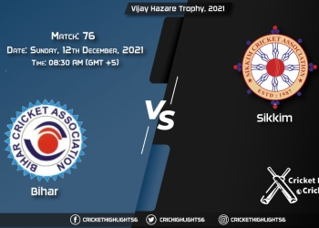 BIH vs SIK, Live Scorecard, Match 76, December, 12, 2021, Live Cricket Score, Vijay Hazare Trophy, 2021