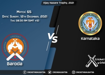 BRD vs KAR, Live Scorecard, Match 65, December, 12, 2021, Live Cricket Score, Vijay Hazare Trophy, 2021