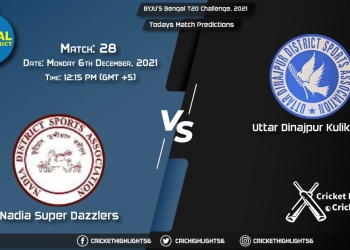 BYJU'S Bengal T20 Challenge, 2021, Match 28 NSD vs UDK, Playing 11 & Today's Match Predictions