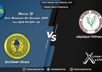 BYJU'S Bengal T20 Challenge, 2021, Match 31 BUB vs JAR, Playing 11 & Today's Match Predictions