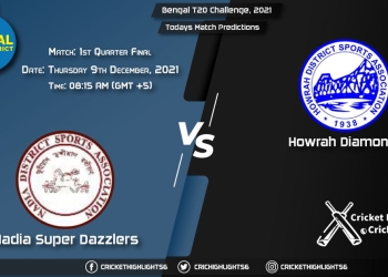Bengal T20 Challenge, 2021, Match 1st Quarter Final NSD vs HOD, Playing 11 & Today's Match Predictions