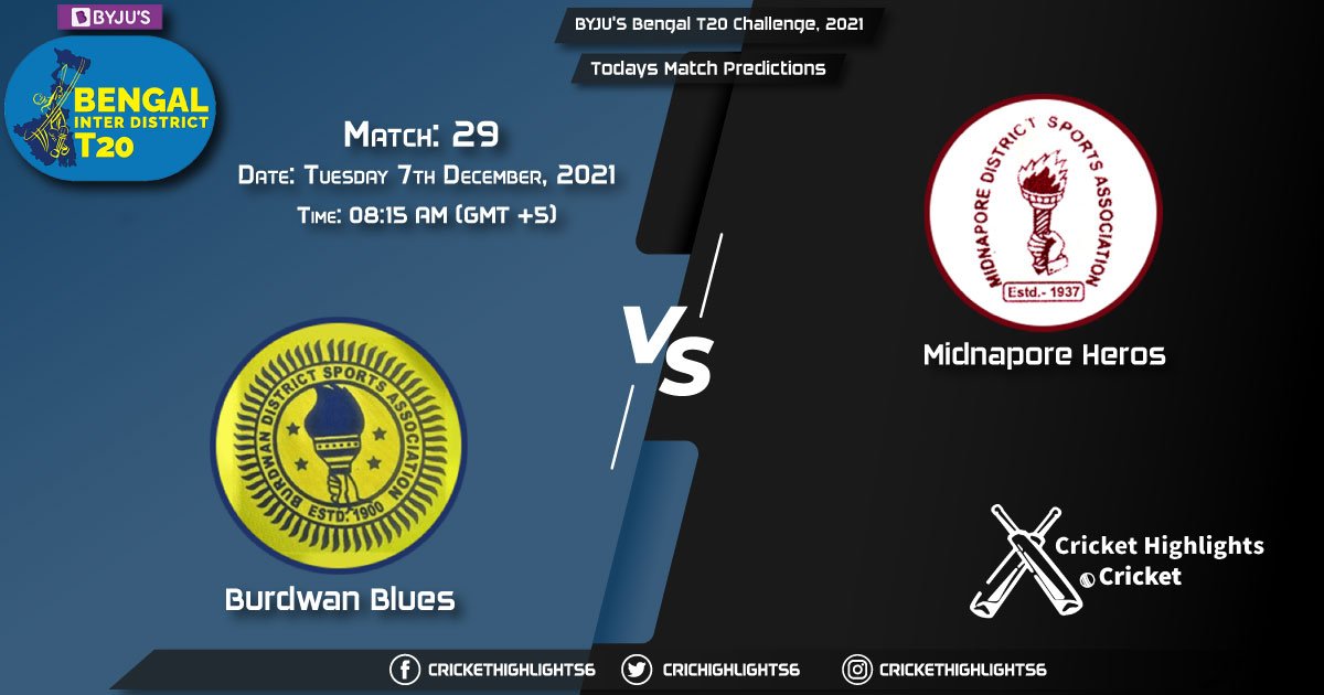 Bengal T20 Challenge, 2021, Match 29 BUB vs MIH, Playing 11 & Today's Match Predictions