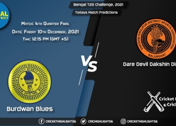 Bengal T20 Challenge, 2021, Match 4th Quarter Final BUB vs DAD, Playing 11 & Today's Match Predictions