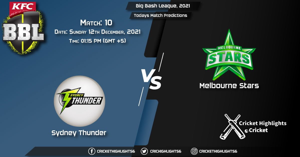 Big Bash League, 202122, Match 10 THU vs STA, Playing 11 & Today's Match Predictions