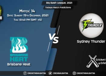 Big Bash League, 202122, Match 14 HEA vs THU, Playing 11 & Today's Match Predictions