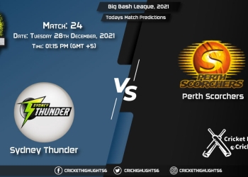 Big Bash League, 202122, Match 24 THU vs SCO, Playing 11 & Today's Match Predictions
