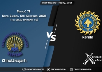 CHA vs KER, Live Scorecard, Match 71, December, 12, 2021, Live Cricket Score, Vijay Hazare Trophy, 2021