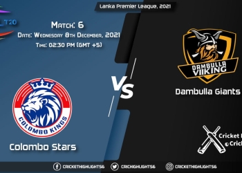 CS vs DG, Live Scorecard, Match 6, December 8, 2021, Live Cricket Score, Lanka Premier League, 2021