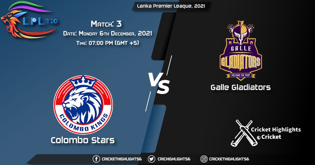 CS vs GG, Live Scorecard, Match 3rd, December 6, 2021, Live Cricket Score, Lanka Premier League, 2021