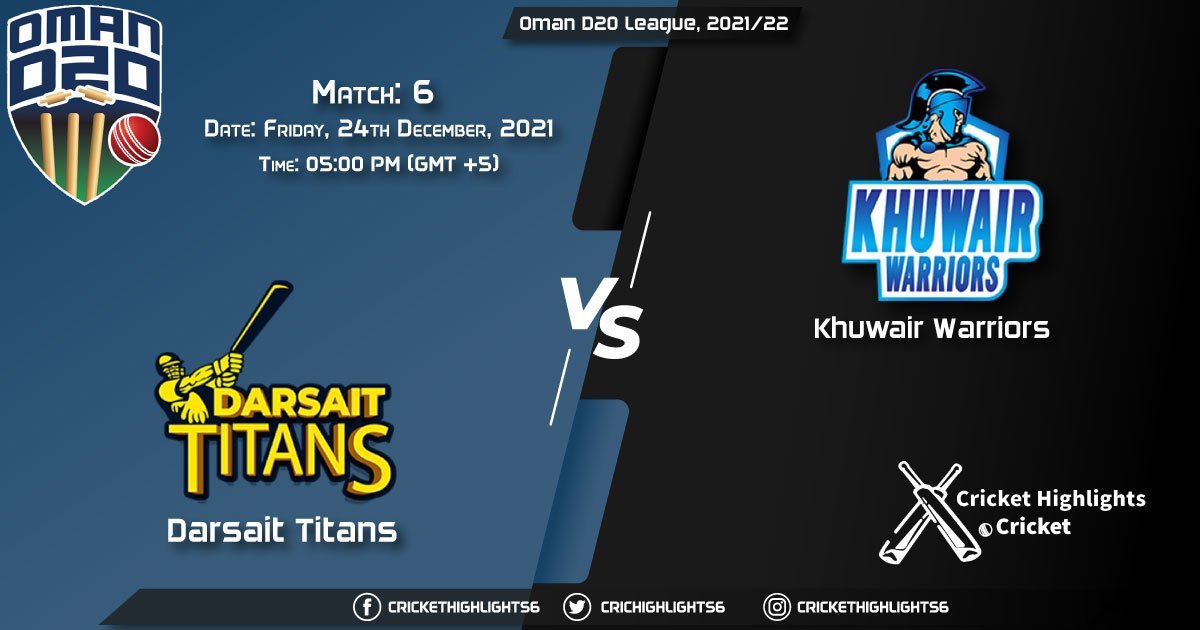 DAT vs KHW, Live Scorecard, Match 6, December 23, 2021, Live Cricket Score, Oman D20 League, 202122