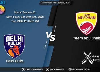 DB vs TAD Live Score Match Qualifier 2 Playing 11 Live Match Today, December 3, 2021, Abu Dhabi T10 League, 2021
