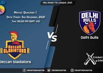 DG vs DB Live Score Match Qualifer 1 Playing 11 Live Match Today, December 3, 2021, Abu Dhabi T10 League, 2021