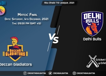DG vs DB, Live Scorecard, Match Final, December 4, 2021, Live Cricket Score, Abu Dhabi T10 League, 2021