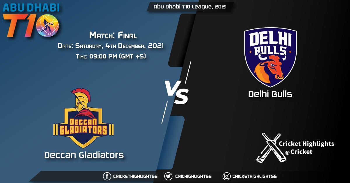DG vs DB, Live Scorecard, Match Final, December 4, 2021, Live Cricket Score, Abu Dhabi T10 League, 2021