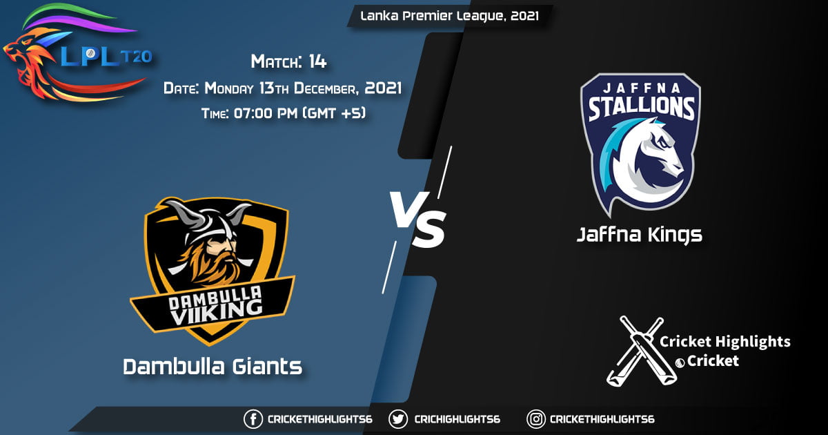 DG vs JK, Live Scorecard, Match 14, December 13, 2021, Live Cricket Score, Lanka Premier League, 2021