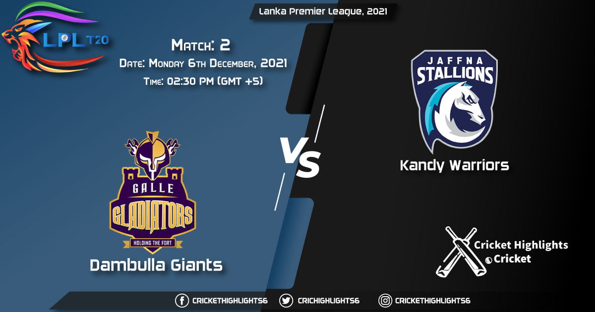DG vs KW, Live Scorecard, Match 2, December 6, 2021, Live Cricket Score, Lanka Premier League, 2021