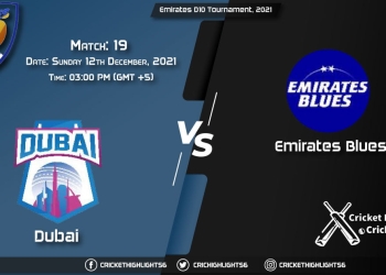 DUB vs EMB, Live Scorecard, Match 19, December 12, 2021, Live Cricket Score, Emirates D10 Tournament, 2021