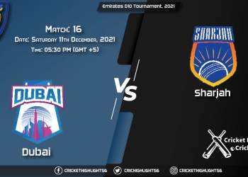 DUB vs SHA, Live Scorecard, Match 16, December 11, 2021, Live Cricket Score, Emirates D10 Tournament, 2021