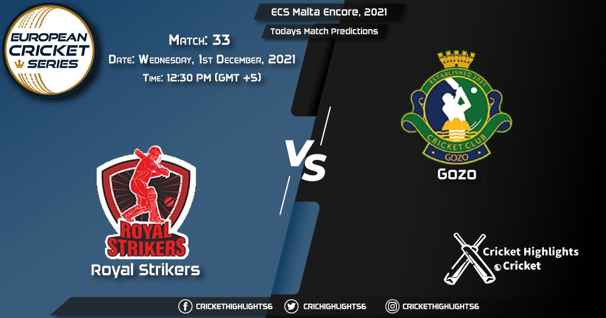 ECS Malta Encore, 2021, Match 33 RST vs GOZ, Playing 11 & Today's Match Predictions