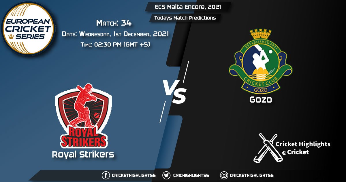 ECS Malta Encore, 2021, Match 34 RST vs GOZ, Playing 11 & Today's Match Predictions