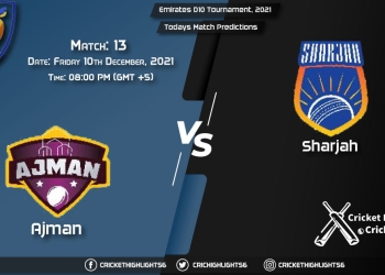 Emirates D10 Tournament, 2021, Match 13 AJM vs SHA, Playing 11 & Today's Match Predictions