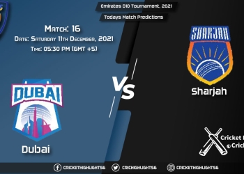 Emirates D10 Tournament, 2021, Match 16 DUB vs SHA, Playing 11 & Today's Match Predictions