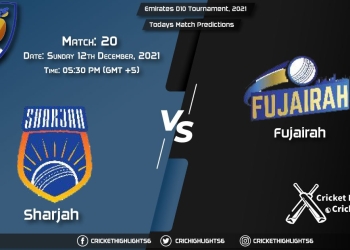 Emirates D10 Tournament, 2021, Match 20 SHA vs FUJ, Playing 11 & Today's Match Predictions