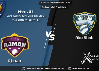 Emirates D10 Tournament, 2021, Match 21 AJM vs ABD, Playing 11 & Today's Match Predictions