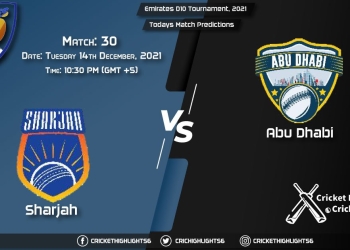 Emirates D10 Tournament, 2021, Match 30 SHA vs ABD, Playing 11 & Today's Match Predictions