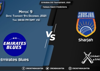 Emirates D10 Tournament, 2021, Match 9 EMB vs SHA, Playing 11 & Today's Match Predictions