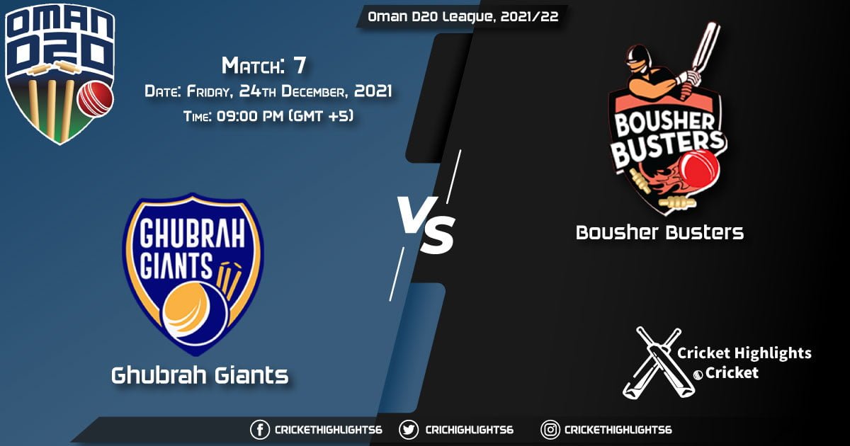 GGI vs BOB, Live Scorecard, Match 7, December 24, 2021, Live Cricket Score, Oman D20 League, 202122