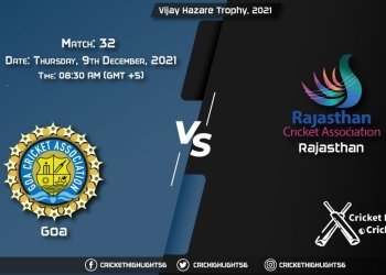 GOA vs RJS, Live Scorecard, Match 32, December 9, 2021, Live Cricket Score, Vijay Hazare Trophy, 2021
