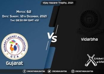 GUJ vs VID, Live Scorecard, Match 62, December, 12, 2021, Live Cricket Score, Vijay Hazare Trophy, 2021