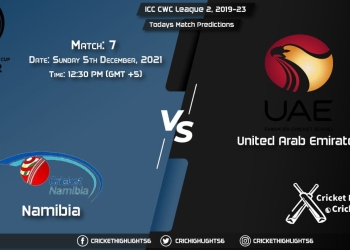 ICC CWC League 2, 2019-23, Match 7 NAM vs UAE, Playing 11 & Today's Match Predictions