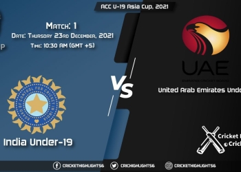 IN-U19 vs UAE-U19, Live Scorecard, Match 1, December 23, 2021, Live Cricket Score, ACC U-19 Asia Cup, 2021